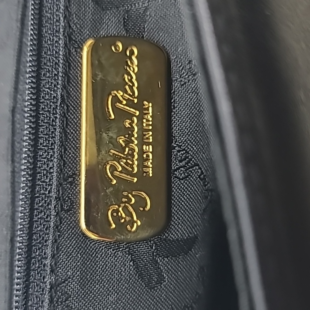 Paloma Picasso Vintage black leather crossbody bag w gold chain strap NWOT - Picture 5 of 9